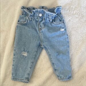 Zara baby Ruffled Light Blue barrel Jeans